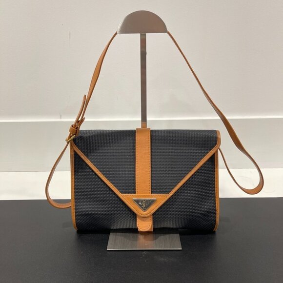 Yves Saint Laurent Shoulder Bag Sacoche Cassandra Leather Dark Navy (JB1062) - Picture 1 of 9